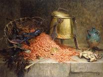 A Lobster, Shrimps and a Crab by an Urn on a Stone Ledge-Magne Desire-Alfred-Framed Giclee Print