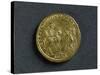 Magnentius Gold Medallion Depicting Emperor Receiving Homage from Republic Bowed before Him-null-Stretched Canvas