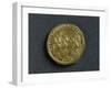 Magnentius Gold Medallion Depicting Emperor Receiving Homage from Republic Bowed before Him-null-Framed Giclee Print