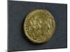 Magnentius Gold Medallion Depicting Emperor Receiving Homage from Republic Bowed before Him-null-Mounted Giclee Print