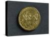 Magnentius Gold Medallion Depicting Emperor Receiving Homage from Republic Bowed before Him-null-Stretched Canvas