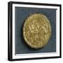 Magnentius Gold Medallion Depicting Emperor Receiving Homage from Republic Bowed before Him-null-Framed Giclee Print