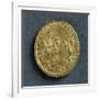 Magnentius Gold Medallion Depicting Emperor Receiving Homage from Republic Bowed before Him-null-Framed Giclee Print