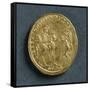 Magnentius Gold Medallion Depicting Emperor Receiving Homage from Republic Bowed before Him-null-Framed Stretched Canvas