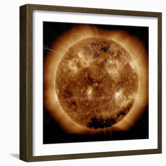 Magnetic Field Lines on the Sun-Stocktrek Images-Framed Photographic Print