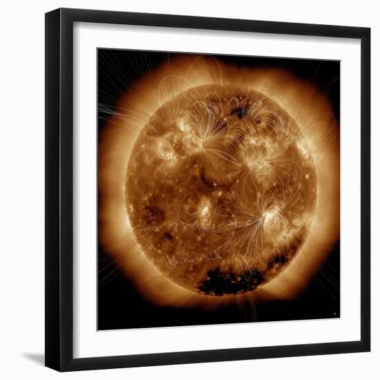 Magnetic Field Lines on the Sun-Stocktrek Images-Framed Photographic Print