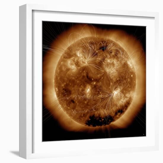 Magnetic Field Lines on the Sun-Stocktrek Images-Framed Photographic Print