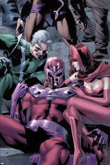 Magnetro: Not a Hero No.2 Cover: Magneto, Scarlet Witch, and Quicksilver Sitting-Clay Mann-Lamina Framed Poster