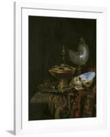 Magnificent Still Life With Holbein Bowl, Nautilus And Glass Cup And Fruit Bowl, 1678-Willem Kalf-Framed Giclee Print