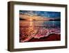 Magnificently Colorful Ocean Sunrise with Distant Reflections-West Coast Scapes-Framed Photographic Print