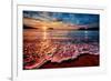 Magnificently Colorful Ocean Sunrise with Distant Reflections-West Coast Scapes-Framed Photographic Print