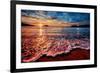 Magnificently Colorful Ocean Sunrise with Distant Reflections-West Coast Scapes-Framed Photographic Print