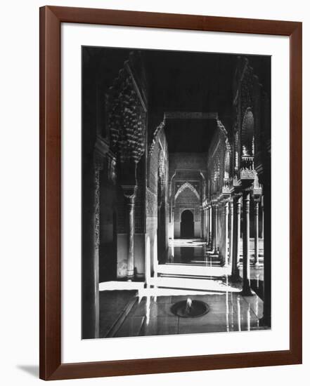 Magnificently Decorated Columns and Arches in an Arcade at the Alhambra Palace-David Lees-Framed Photographic Print