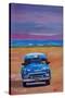 Magnificient Blue Oldtimer in Cuba at Beach-Markus Bleichner-Stretched Canvas