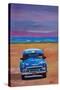 Magnificient Blue Oldtimer in Cuba at Beach-Markus Bleichner-Stretched Canvas