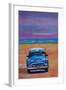 Magnificient Blue Oldtimer in Cuba at Beach-Markus Bleichner-Framed Art Print