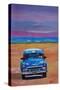 Magnificient Blue Oldtimer in Cuba at Beach-Markus Bleichner-Stretched Canvas