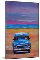 Magnificient Blue Oldtimer in Cuba at Beach-Markus Bleichner-Mounted Art Print