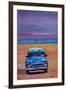 Magnificient Blue Oldtimer in Cuba at Beach-Markus Bleichner-Framed Art Print