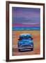 Magnificient Blue Oldtimer in Cuba at Beach-Markus Bleichner-Framed Art Print