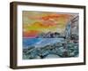 Magnificient Mykonos Sunset Little Venice Greece-Markus Bleichner-Framed Art Print