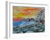 Magnificient Mykonos Sunset Little Venice Greece-Markus Bleichner-Framed Art Print