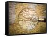 Magnifying Glass In Front Of A Detroit Map-gemenacom-Framed Stretched Canvas