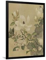 Magnolia and Butterfly-null-Framed Art Print