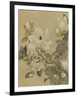 Magnolia and Butterfly-null-Framed Art Print