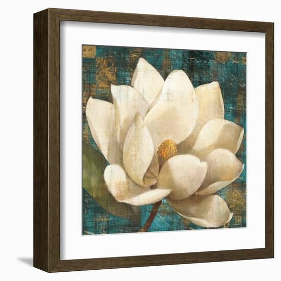 Magnolia Blossom Turquoise-Albena Hristova-Framed Art Print