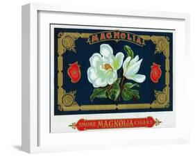 Magnolia Brand Cigar Box Label-Lantern Press-Framed Art Print