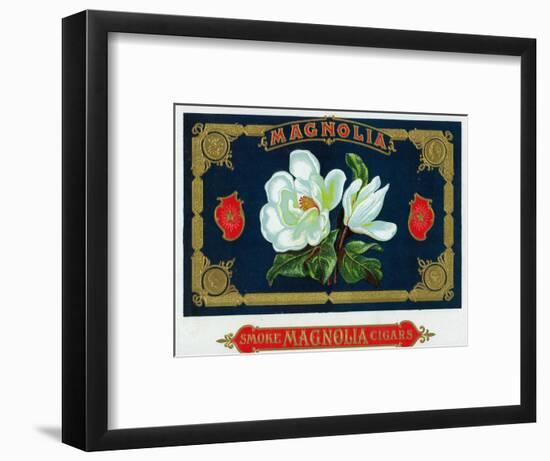 Magnolia Brand Cigar Box Label-Lantern Press-Framed Art Print