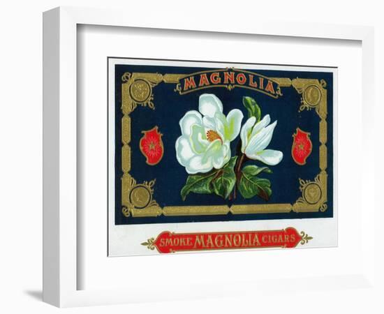 Magnolia Brand Cigar Box Label-Lantern Press-Framed Art Print