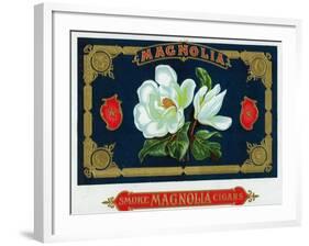 Magnolia Brand Cigar Box Label-Lantern Press-Framed Art Print