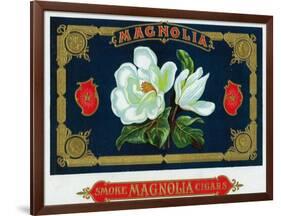 Magnolia Brand Cigar Box Label-Lantern Press-Framed Art Print