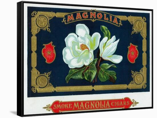 Magnolia Brand Cigar Box Label-Lantern Press-Framed Stretched Canvas