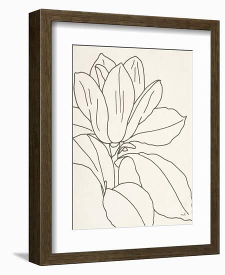 Magnolia Line Drawing v2 Crop-Moira Hershey-Framed Art Print