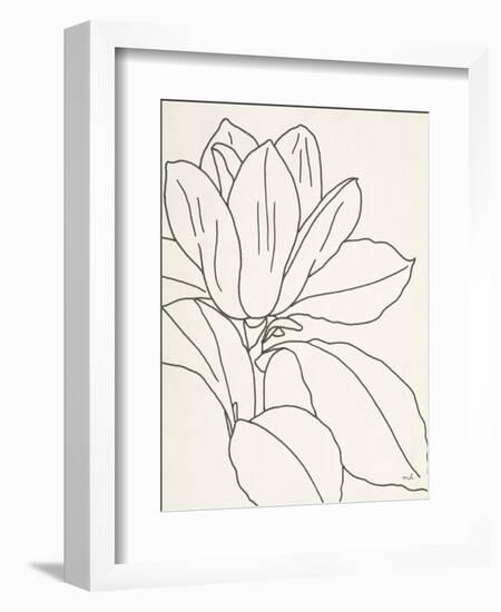 Magnolia Line Drawing v2 Crop-Moira Hershey-Framed Art Print