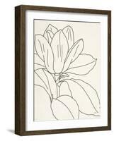 Magnolia Line Drawing v2 Crop-Moira Hershey-Framed Art Print