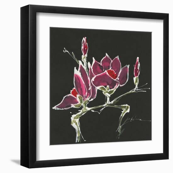 Magnolia on Black III-Chris Paschke-Framed Art Print