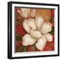 Magnolia on Red I-Pamela Gladding-Framed Art Print
