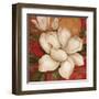 Magnolia on Red I-Pamela Gladding-Framed Art Print