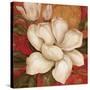 Magnolia on Red I-Pamela Gladding-Stretched Canvas