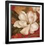 Magnolia on Red II-Pamela Gladding-Framed Art Print