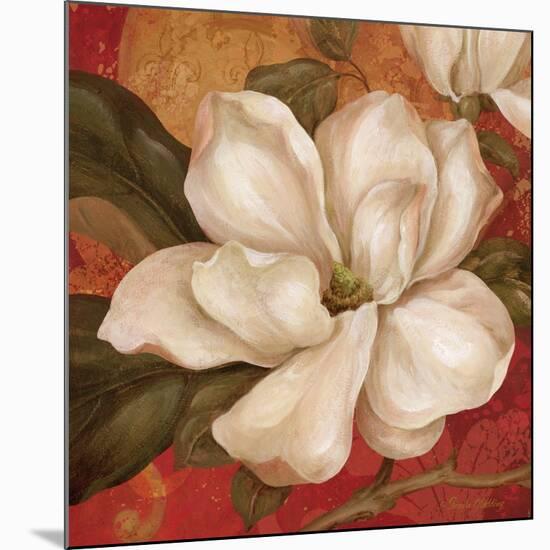 Magnolia on Red II-Pamela Gladding-Mounted Art Print