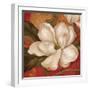 Magnolia on Red II-Pamela Gladding-Framed Art Print