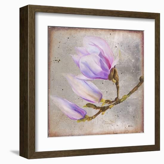 Magnolia on Silver Leaf I-Patricia Pinto-Framed Art Print
