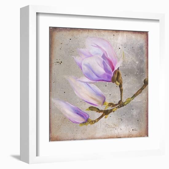 Magnolia on Silver Leaf I-Patricia Pinto-Framed Art Print