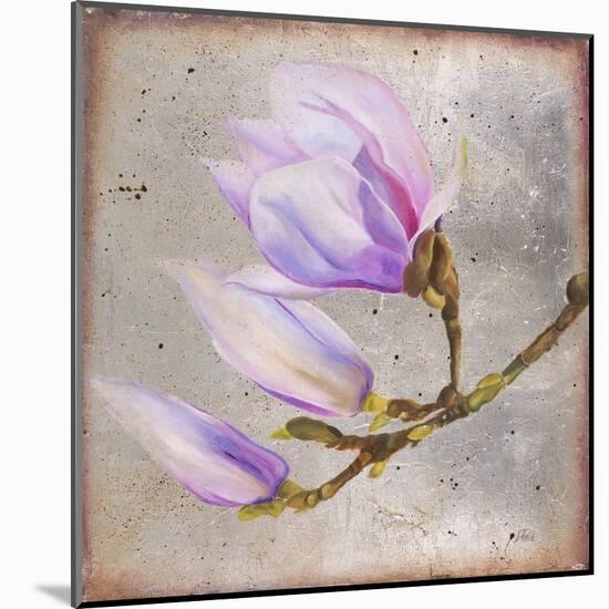 Magnolia on Silver Leaf I-Patricia Pinto-Mounted Art Print