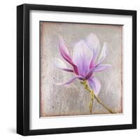 Magnolia on Silver Leaf II-Patricia Pinto-Framed Art Print